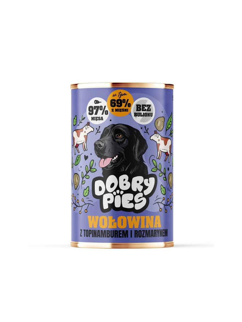 Dobry Pies Wołowina z topinamburem i rozmarynem 24x400g