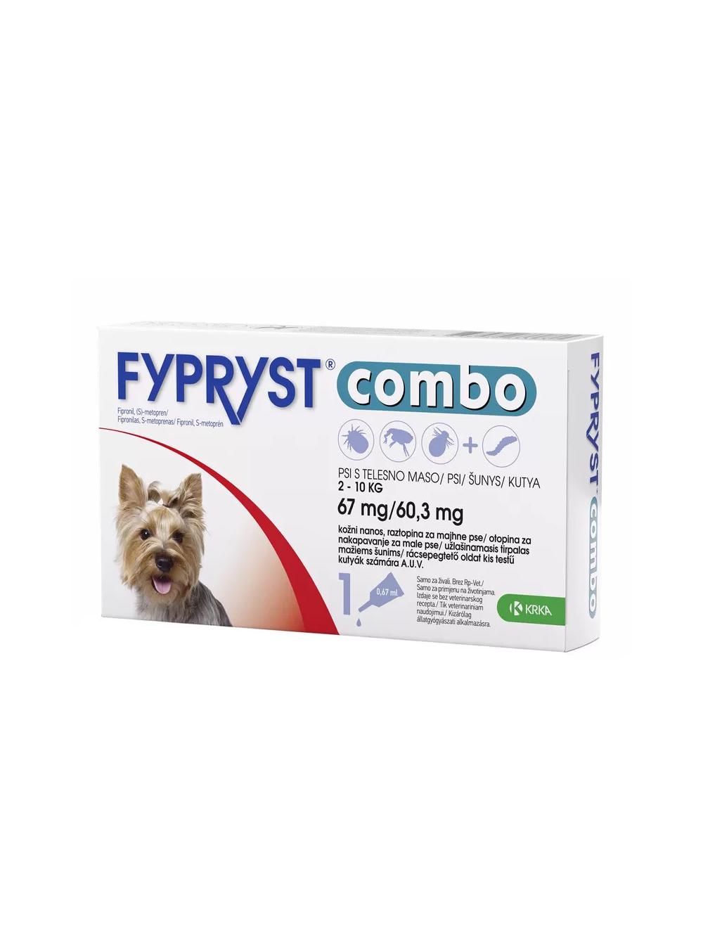 KRKA Fypryst Combo krople na pchły i kleszcze dla psa 2-10 kg 67 mg/0,67ml 1 pipeta