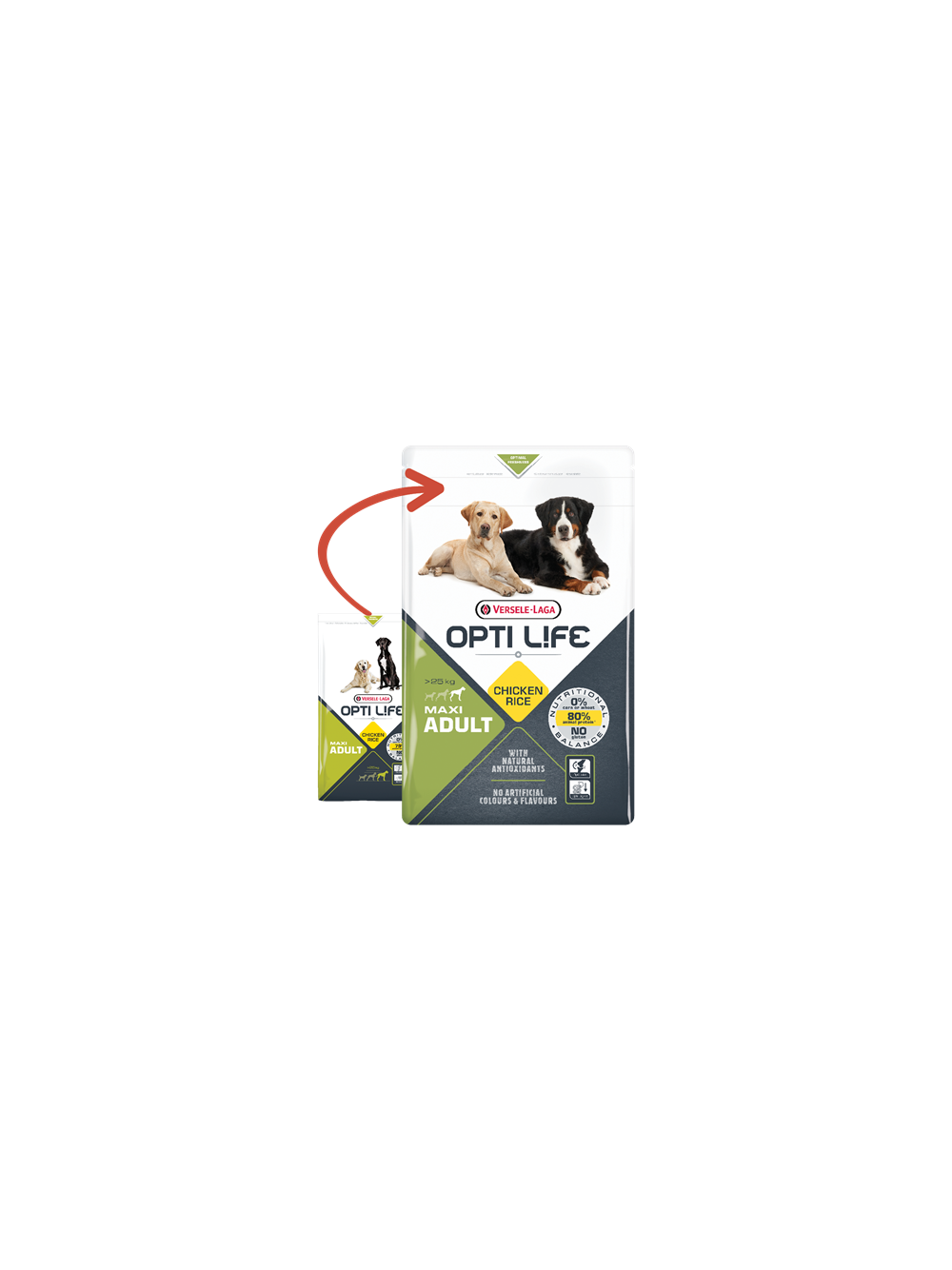 VERSELE-LAGA Opti Life Adult Maxi 12,5kg - z kurczakiem - dla dużych ras + niespodzianka dla psa GRATIS!