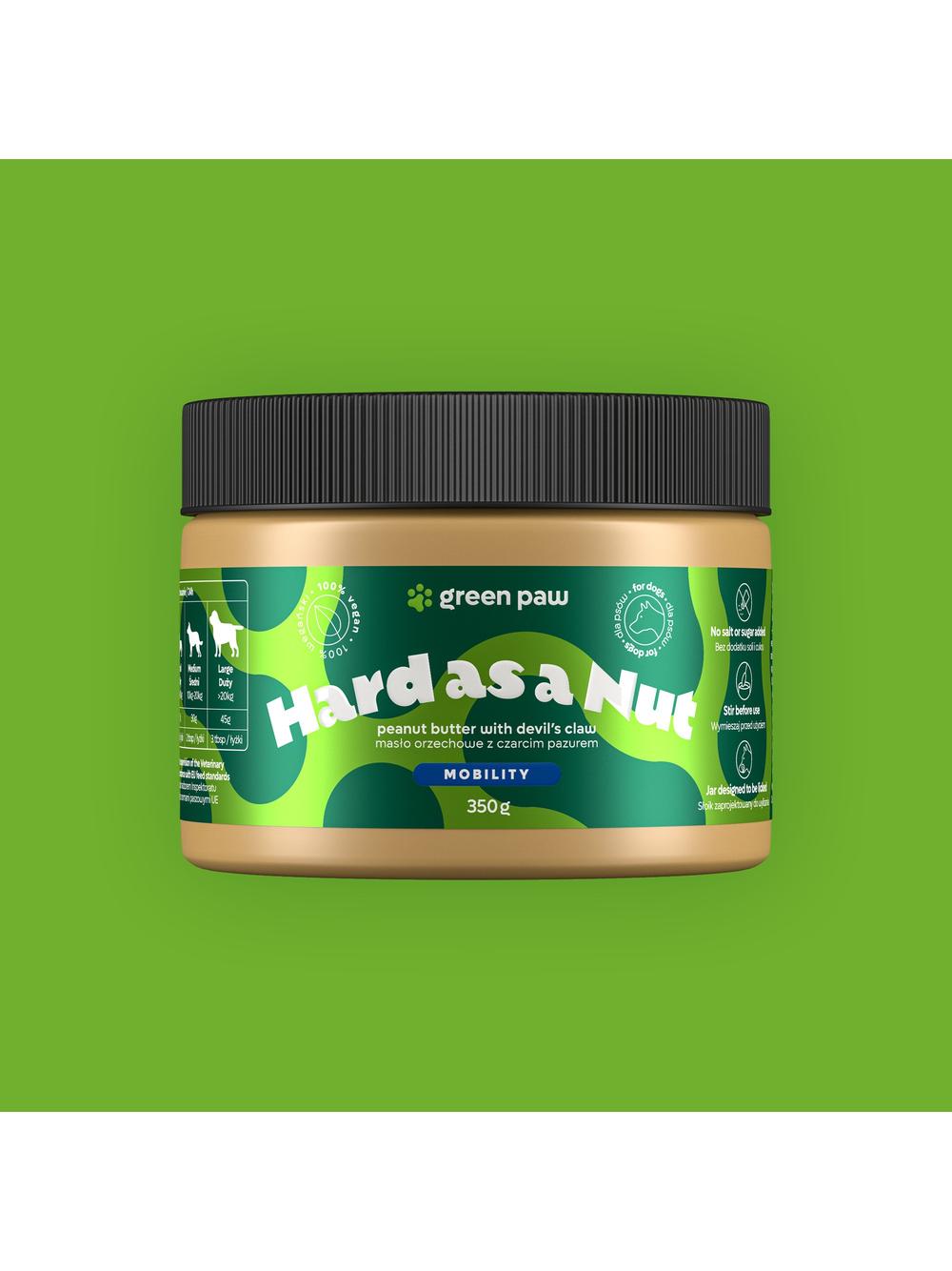 Green Paw Hard as a Nut 350g - Masło orzechowe z czarcim pazurem dla psów