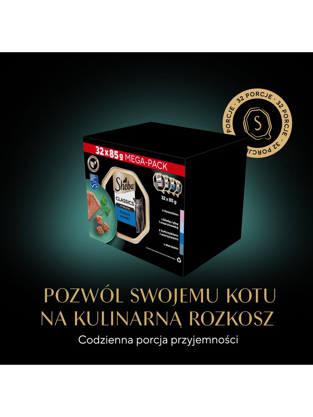 SHEBA Classics Rybne Smaki tacki 32x85g