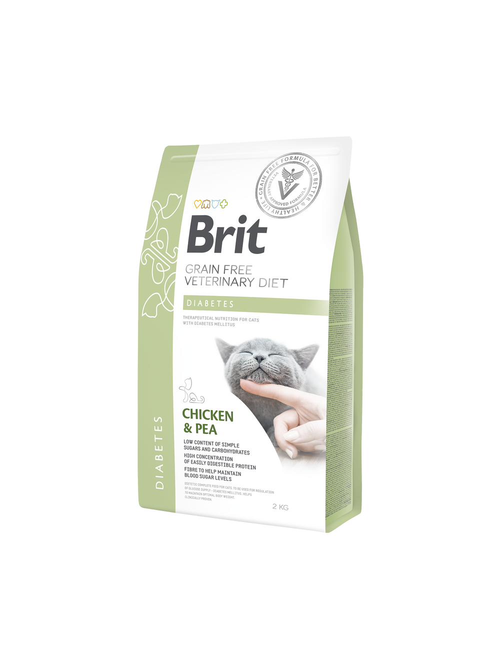 Brit gf veterinary diets cat diabetes 2kg