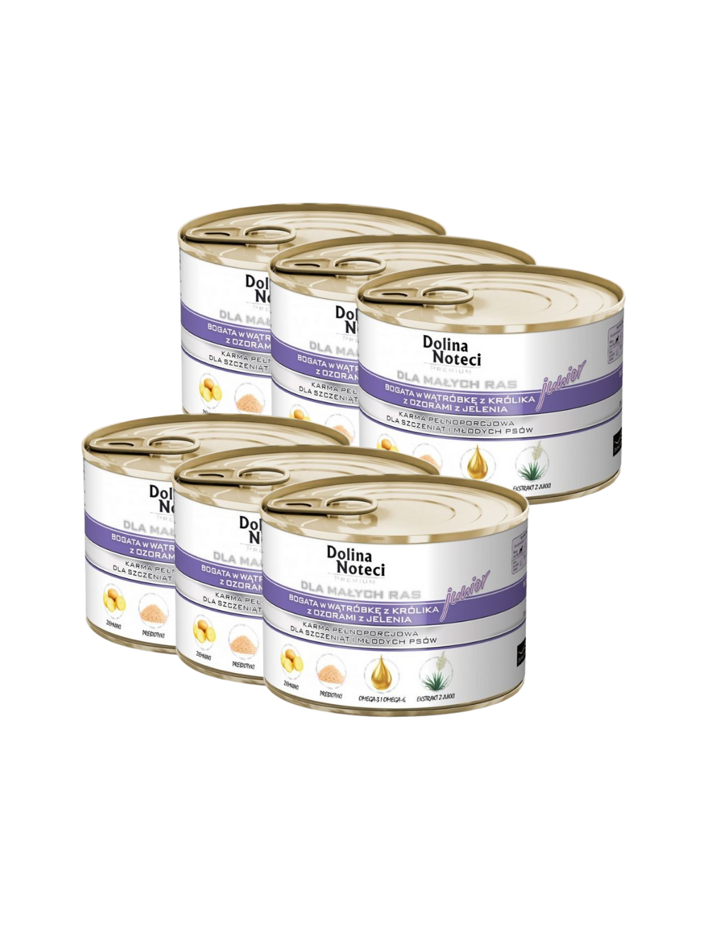 Dolina Noteci PREMIUM dla psów małych ras JUNIOR bogata w wątróbkę z królika z ozorami z jelenia 6x185 g