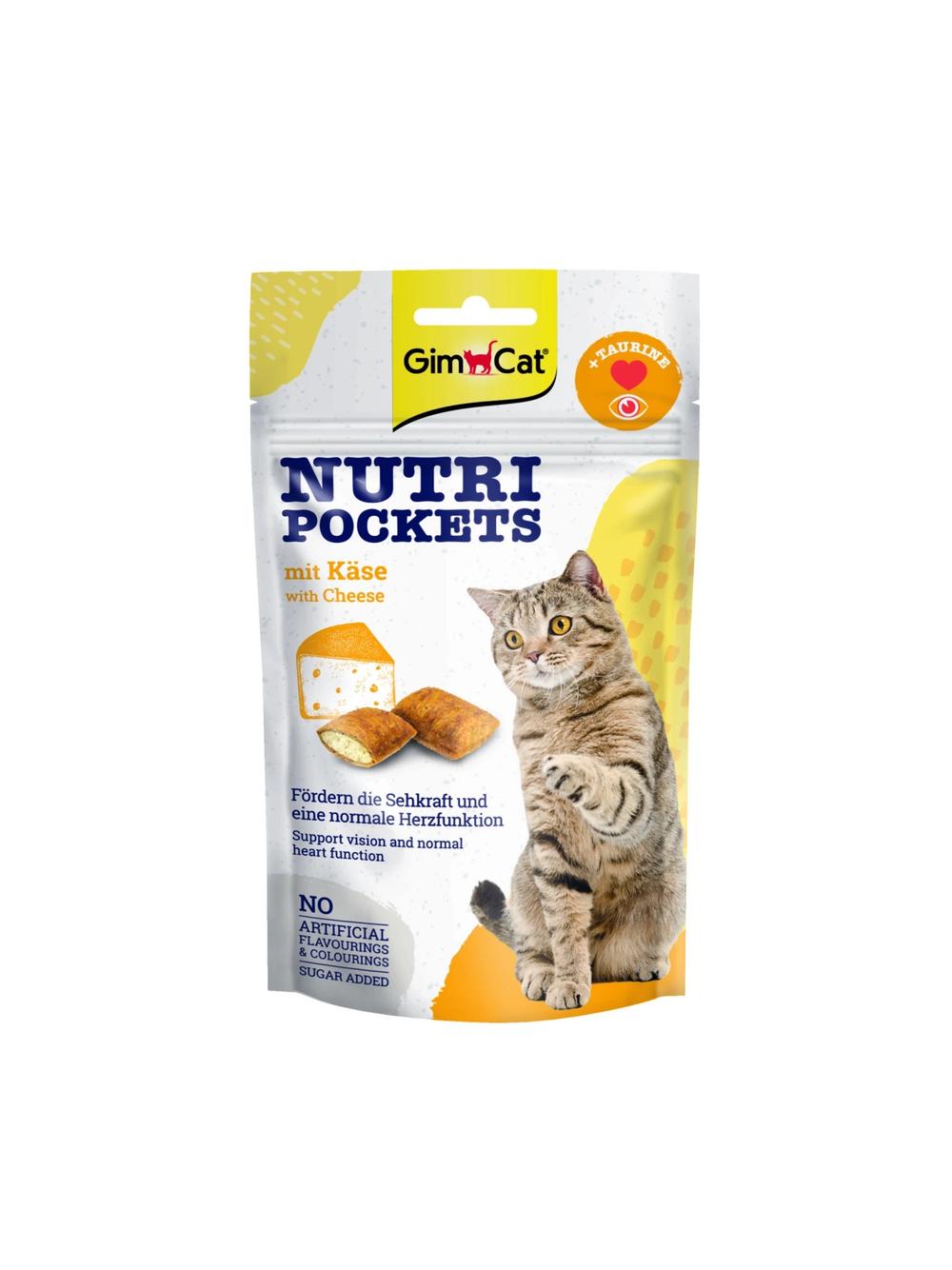 GIMCAT NUTRI POCKETS Przysmak z serem 60g