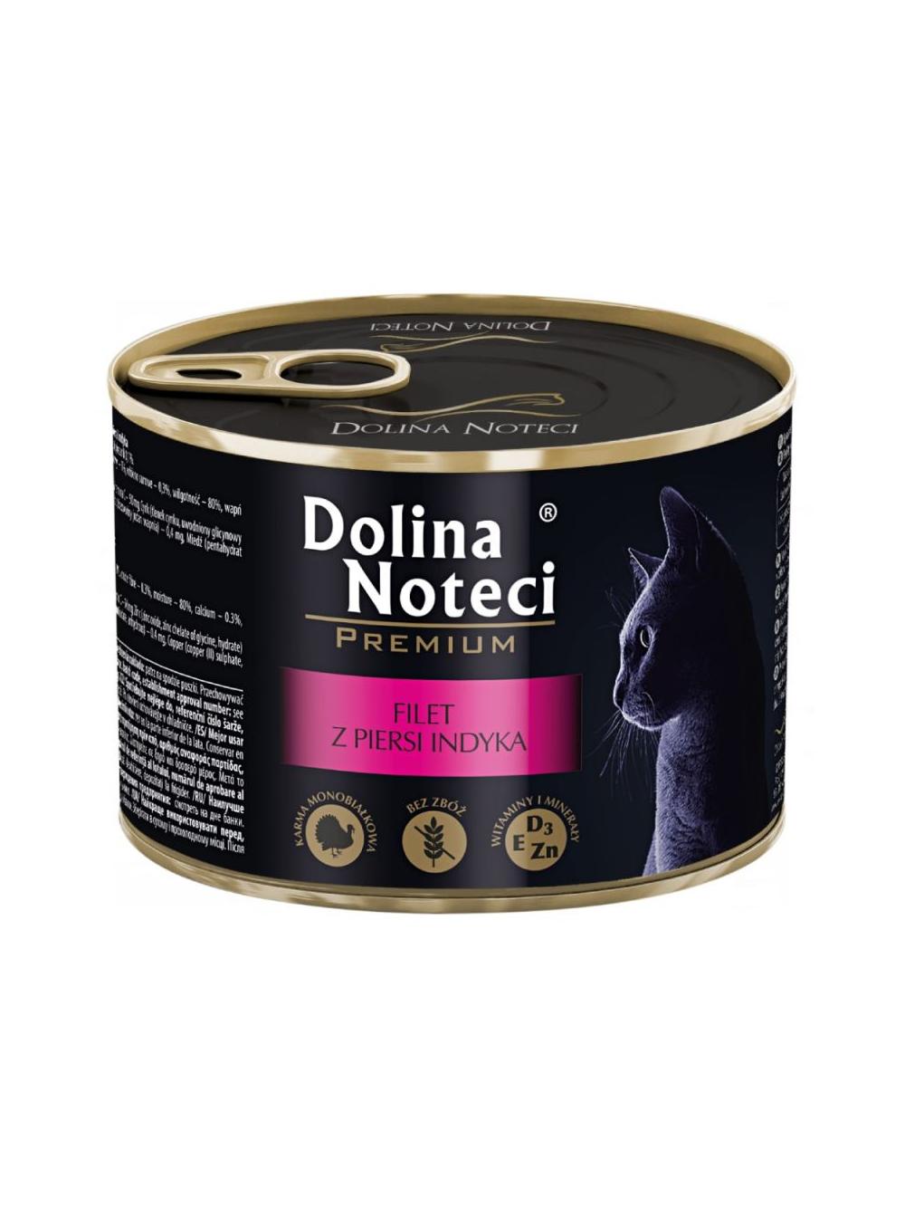 DOLINA NOTECI Premium dla kota filet z piersi z indyka 12x185g