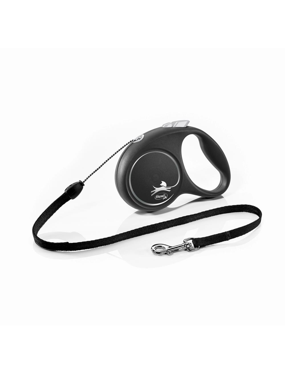 FLEXI Smycz oryginalna Black Design czarna M - 5m do 20kg - linka