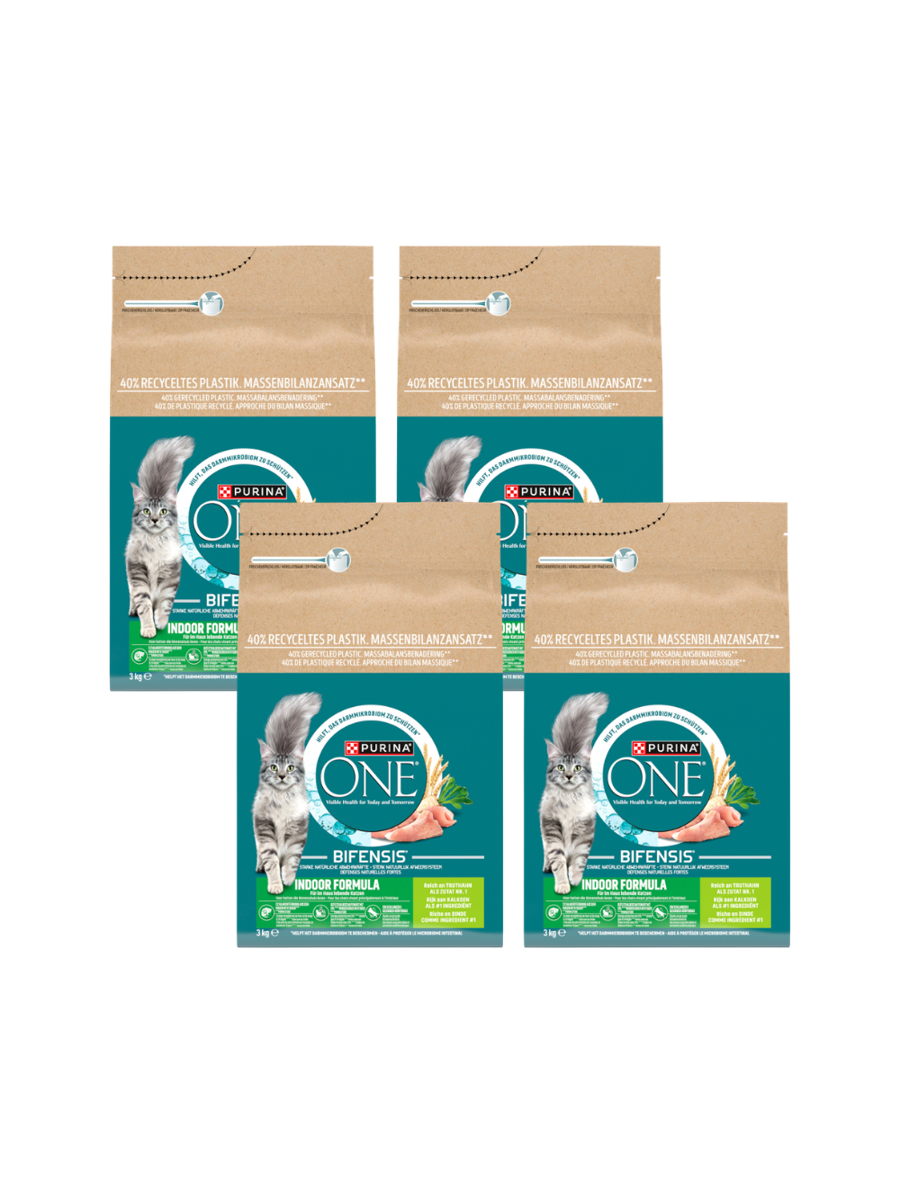 Purina One Indoor Cat Adult Karma z indykiem dla kota 4x3kg