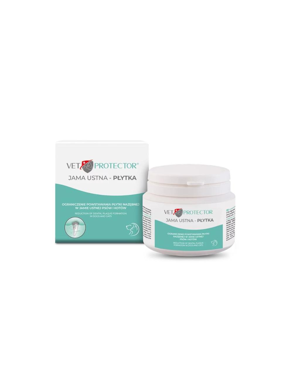 VET PROTECTOR® JAMA USTNA – PŁYTKA – proszek do higieny jamy ustnej psa i kota 60 g