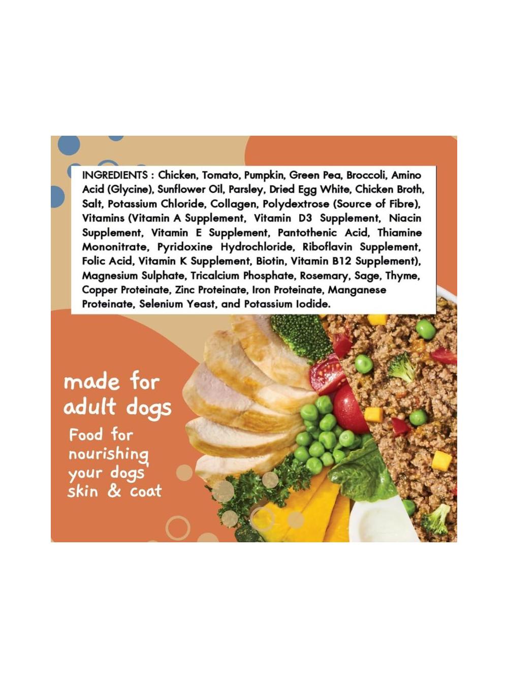 MOOCHIE HOME COOKED Beauty Skin & Coat - Chicken, Pumpkin & Tomato 255g dla psa (przepis z kurczakiem, dynią i pomidorami)