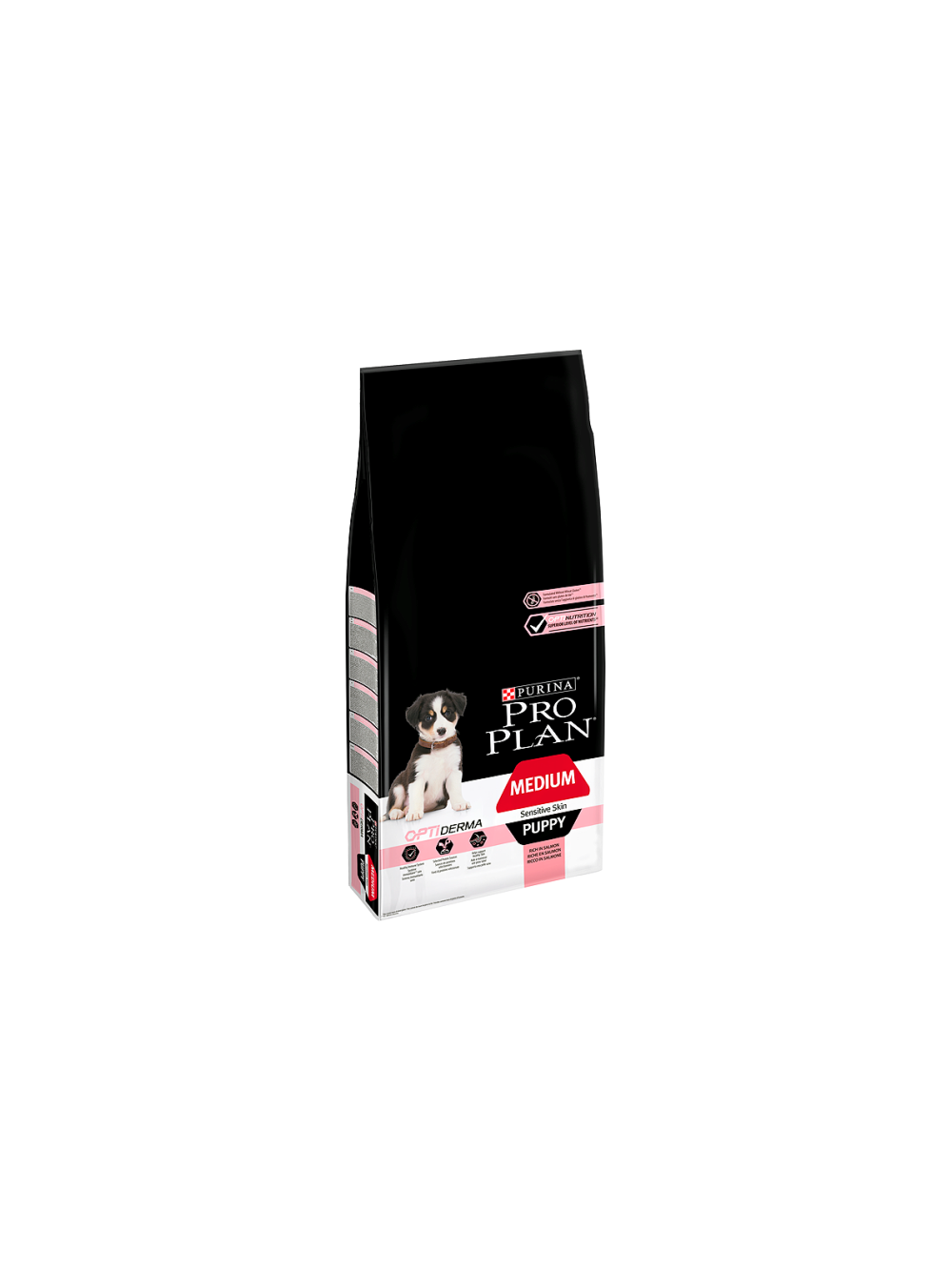 Purina Pro Plan Medium Puppy Sensitive Optiderma, łosoś i ryż 12kg   + niespodzianka dla psa GRATIS!