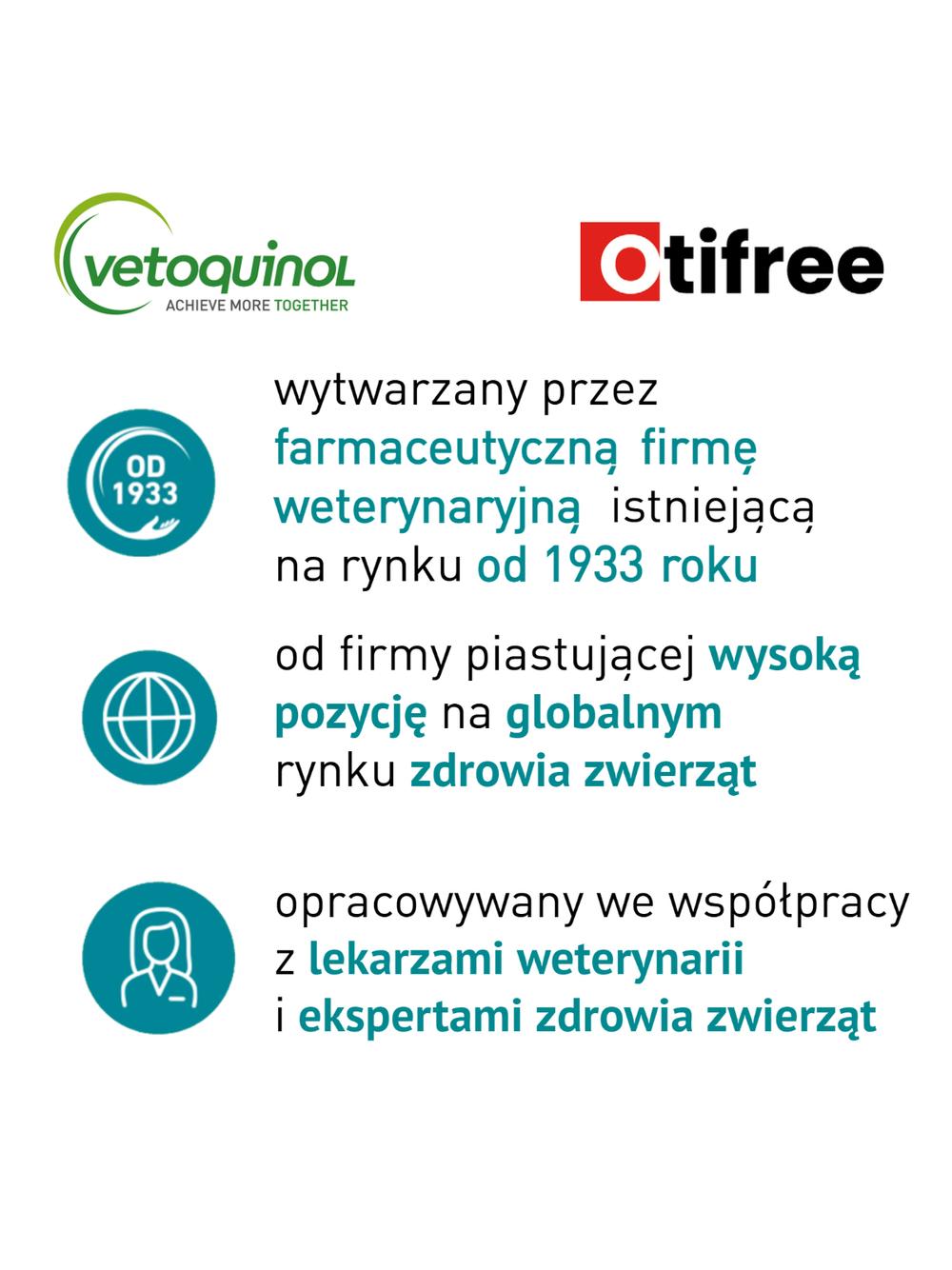 VETOQUINOL Otifree 60ml Dla Psów I Kotów Do Czyszczenia Uszu