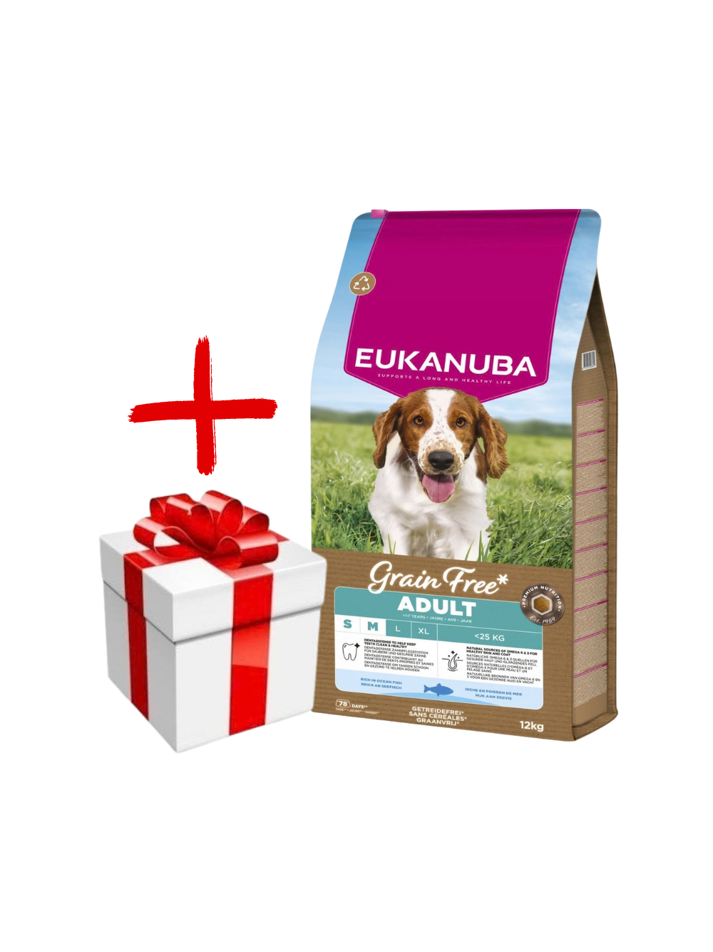 EUKANUBA Adult Small&Medium Grain Free 12kg + niespodzianka dla psa GRATIS!