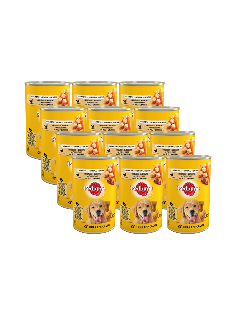PEDIGREE Adult mokra karma pełnoporcjowa dla dorosłych psów, z kurczakiem i marchewką w galaretce 12x400g