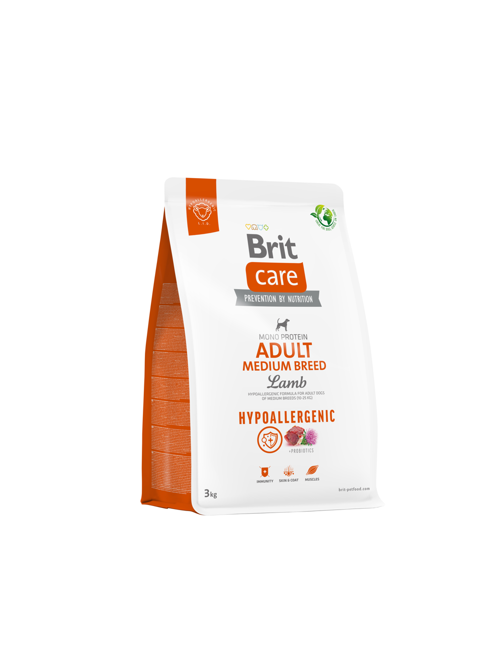 BRIT CARE Dog Hypoallergenic Adult Medium Breed Lamb 3kg