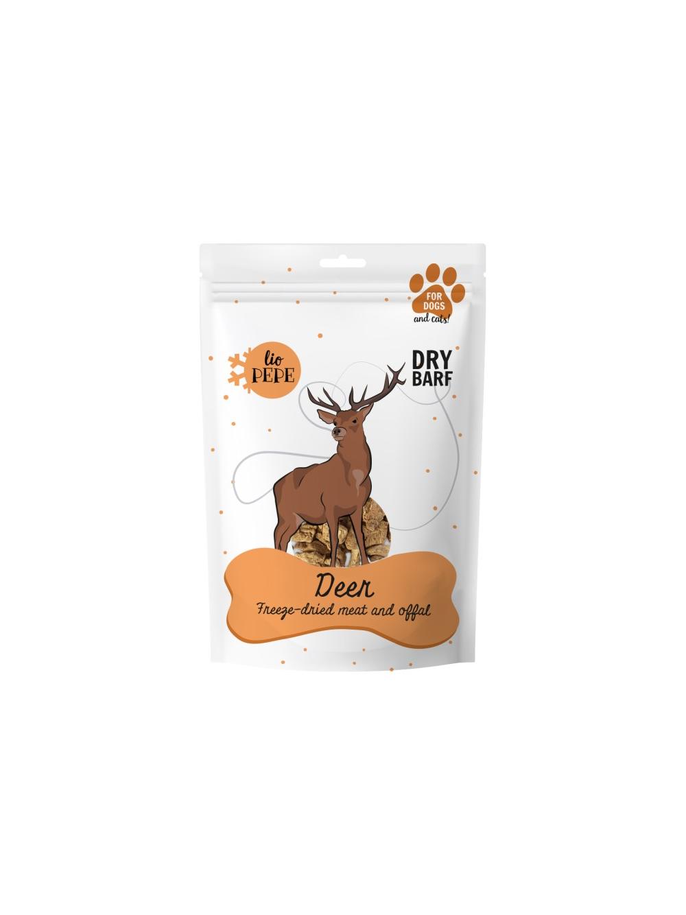 PAKA ZWIERZAKA-Przysmak liofilizowany Lio PEPE Deer (mięso jelenia) 60g