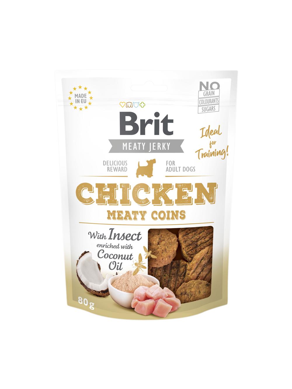 BRIT Jerky Snack Chicken Meaty Coins with Insect 80g
