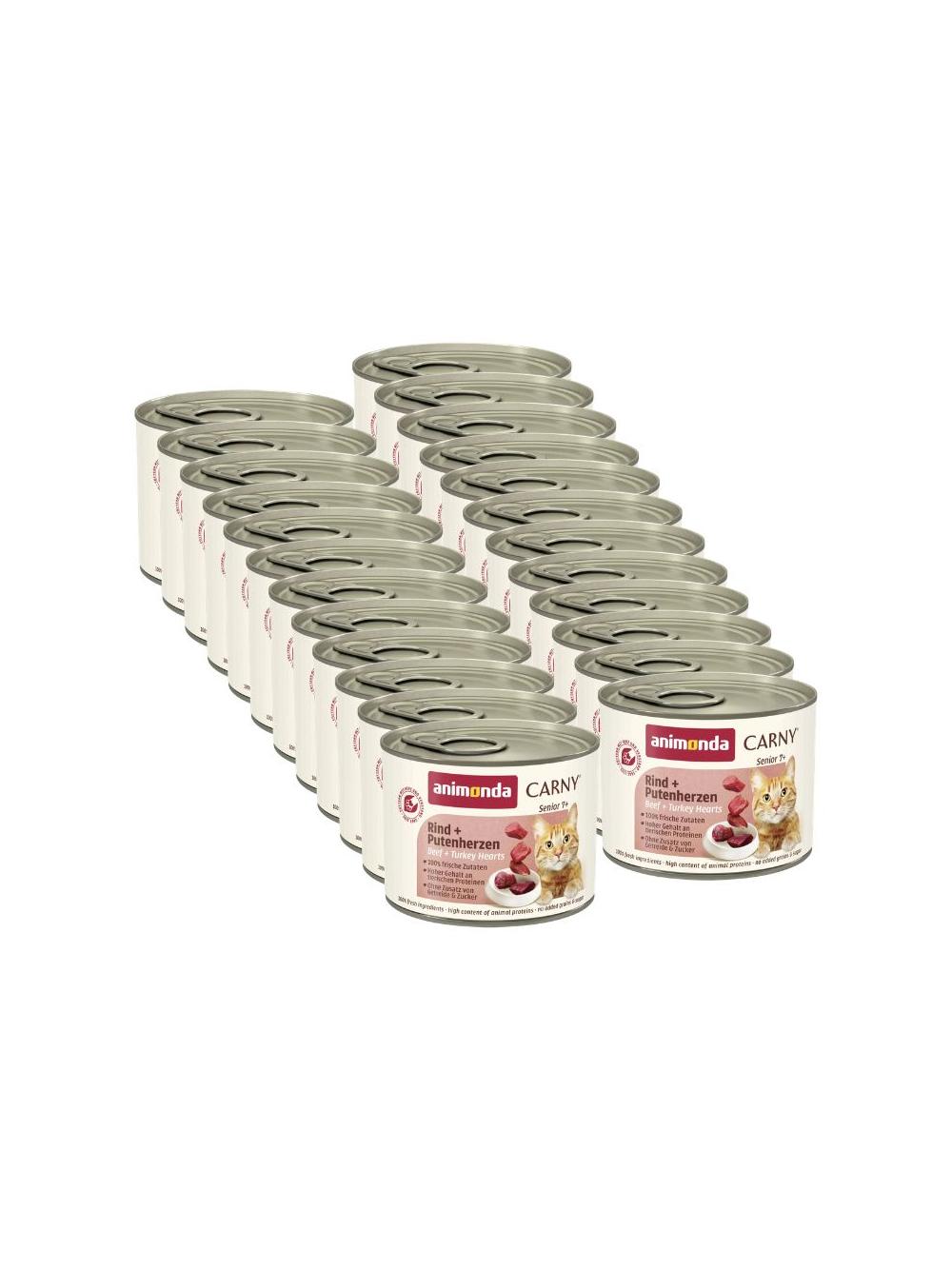 ANIMONDA Cat Carny Senior smak: wołowina i serca indyka 24x200g