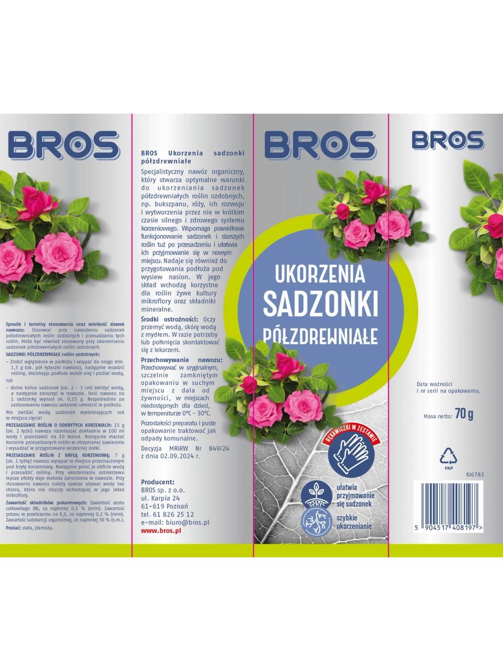 BROS - Ukorzenia sadzonki półzdrewniałe 70g