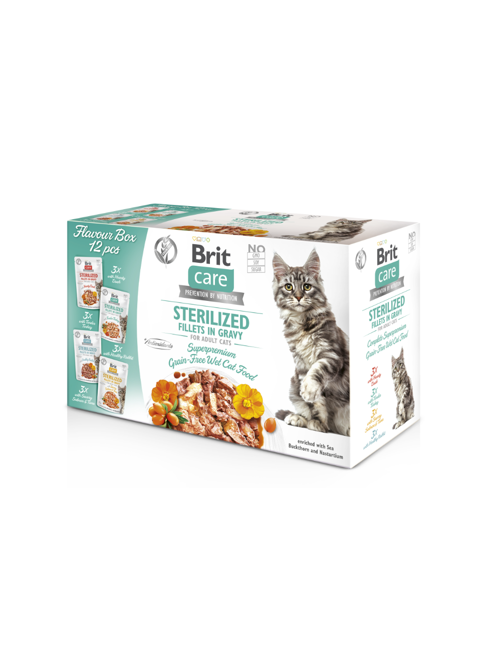 BRIT CARE Cat Sterilized Fillets in Gravy mix 12x85g