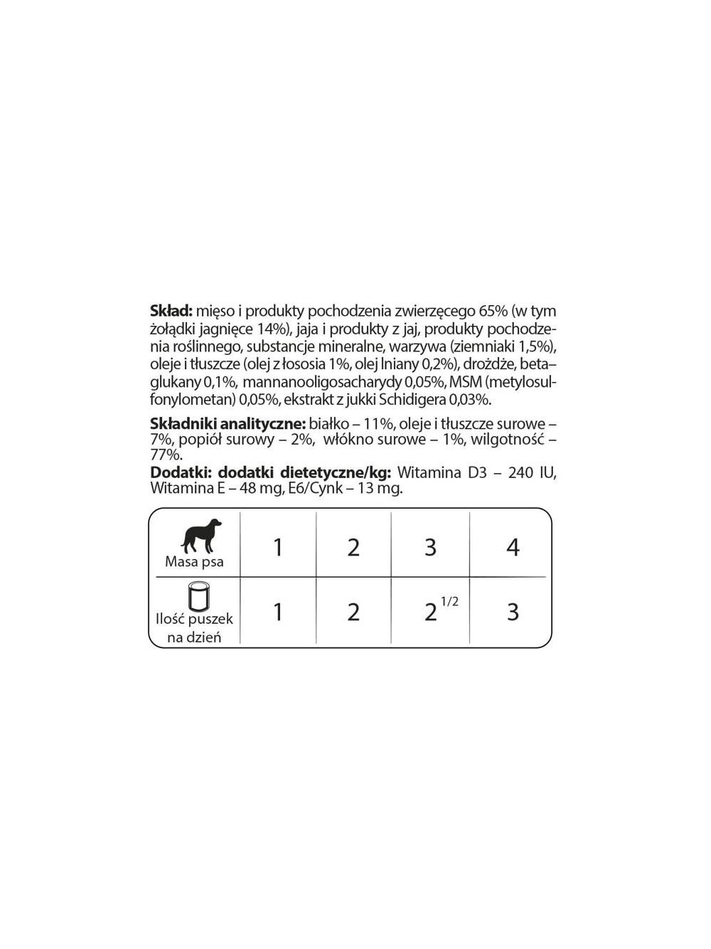 Dolina Noteci PREMIUM dla psów małych ras JUNIOR bogata w żołądki jagnięce 12x185 g