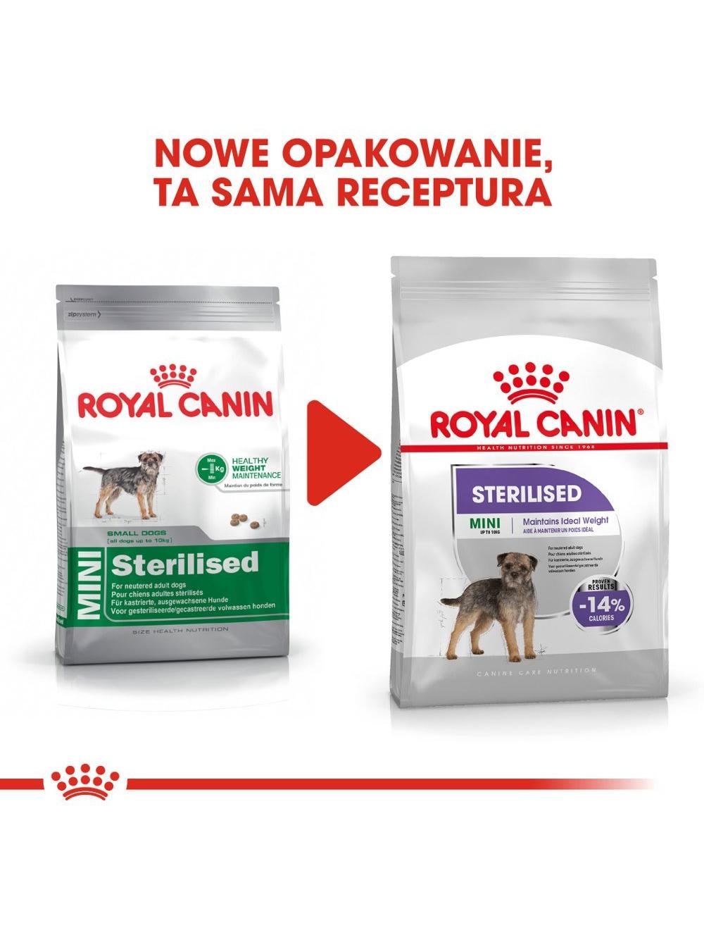 ROYAL CANIN CCN Mini Sterilised 3kg karma sucha dla psów dorosłych, ras małych, sterylizowanych /Opakowanie uszkodzone (7786,7782) !!!