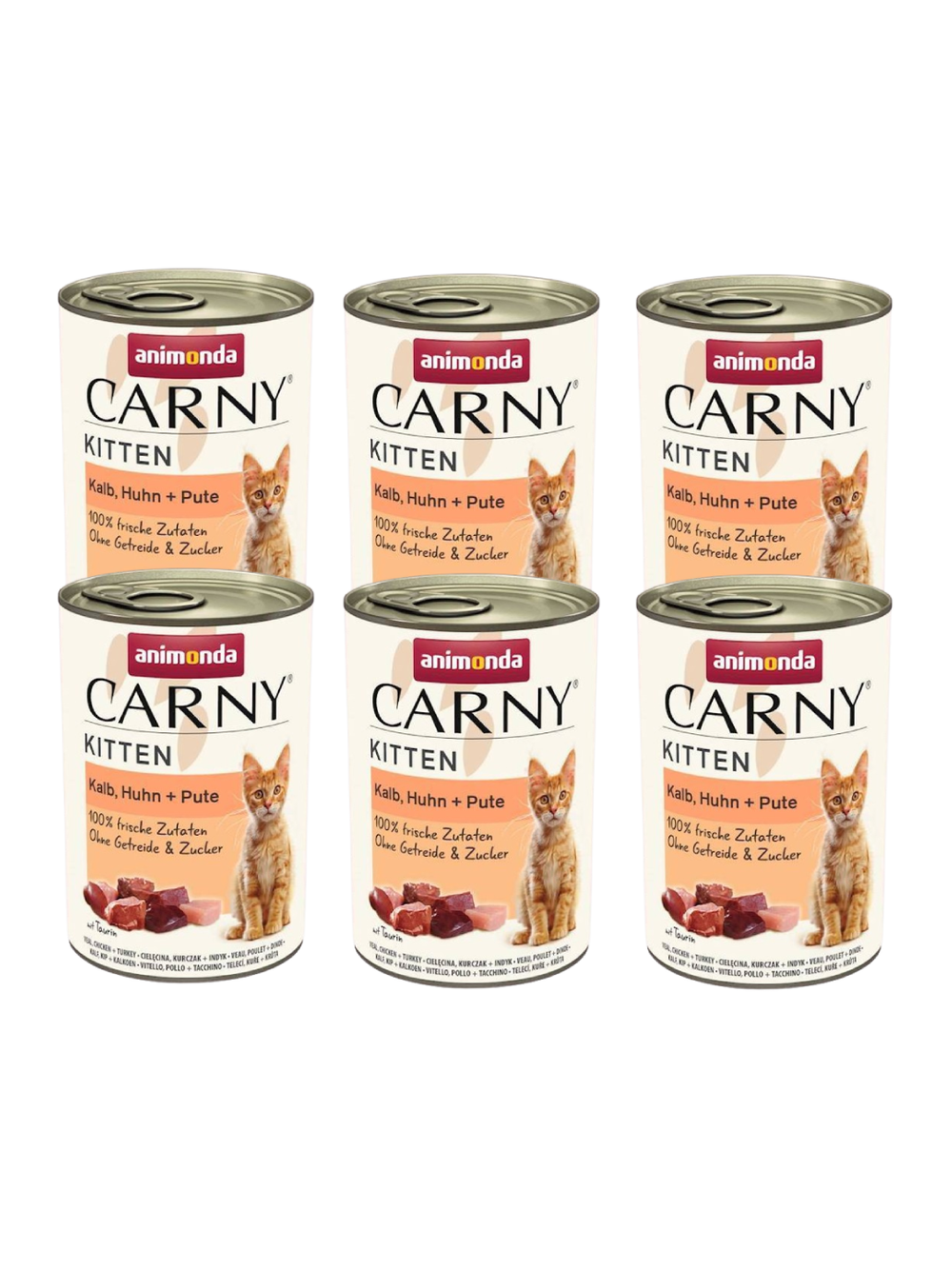 ANIMONDA Cat Carny Kitten smak: cielęcina, kurczak i indyk 6x400g