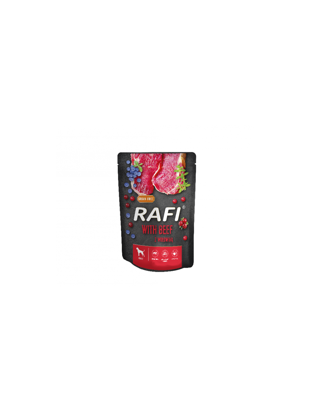Rafi z wołowiną dla psa - saszetka 300g (czarne opakowanie)