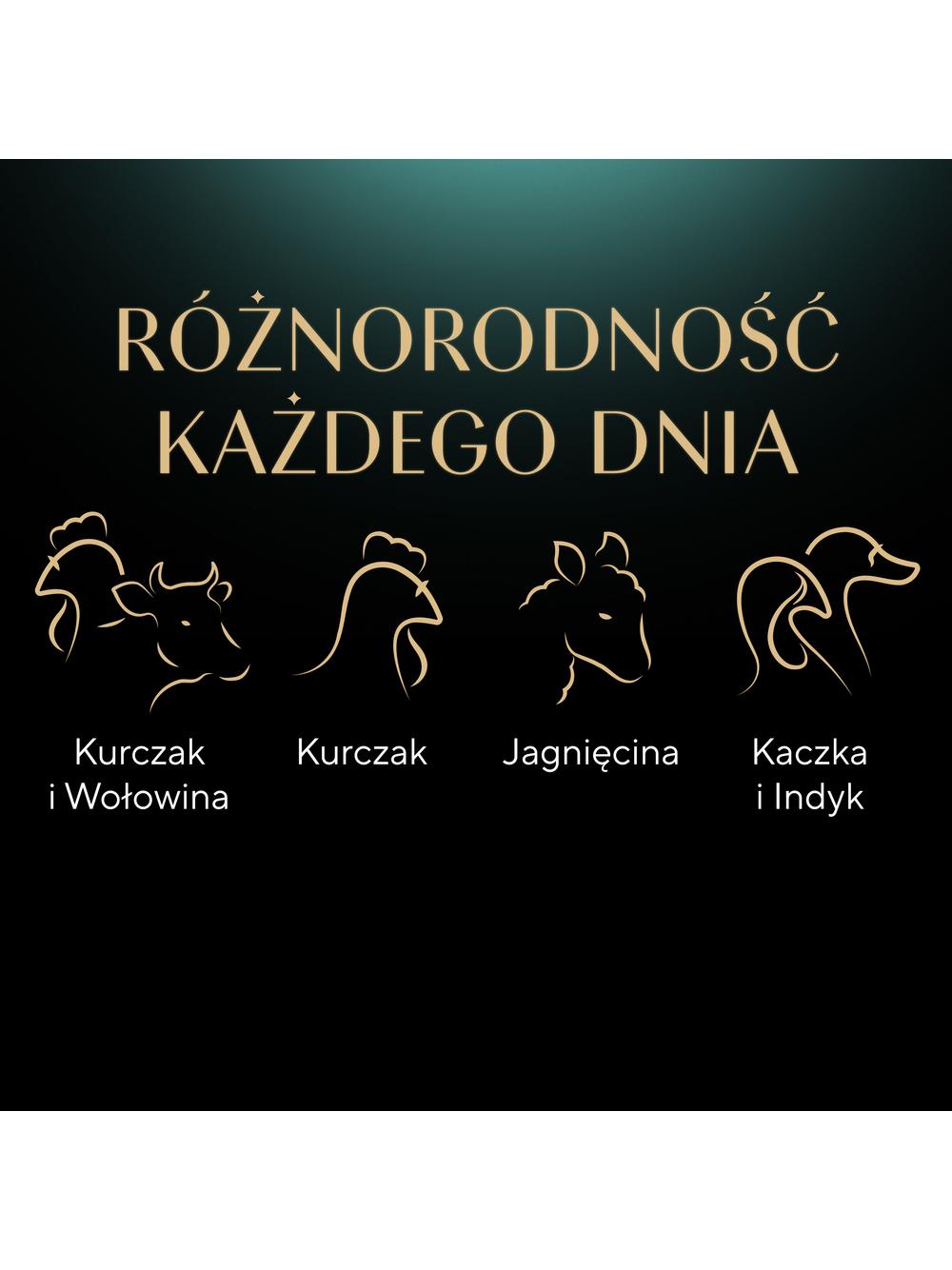 SHEBA saszetka 4x85g Selection in Sauce Soczyste Smaki - mokra karma dla kotów w sosie (z wołowiną, z jagnięciną, z kurczakiem, z indykiem)