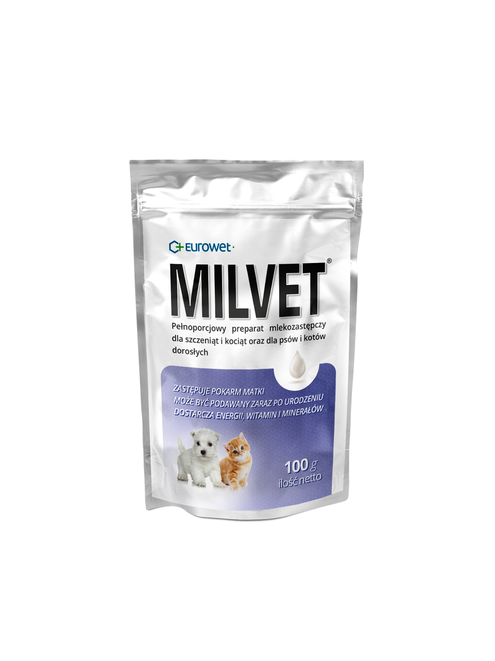 Eurowet Milvet mleko zastępcze dla szczeniąt i kociąt 100g