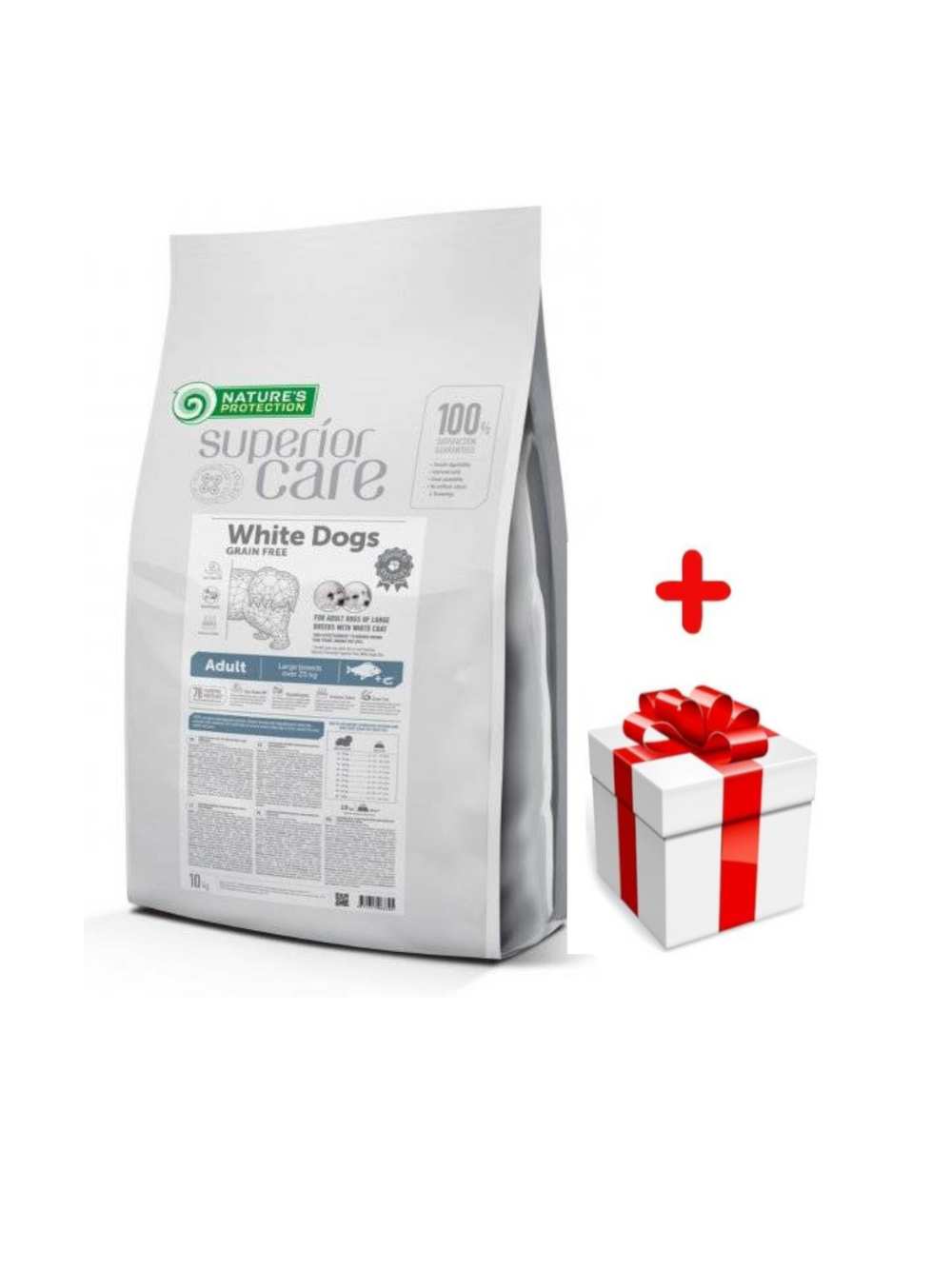 NATURES PROTECTION Superior Care Grain Free White Fish Adult Large Breeds 10kg + niespodzianka dla psa GRATIS!