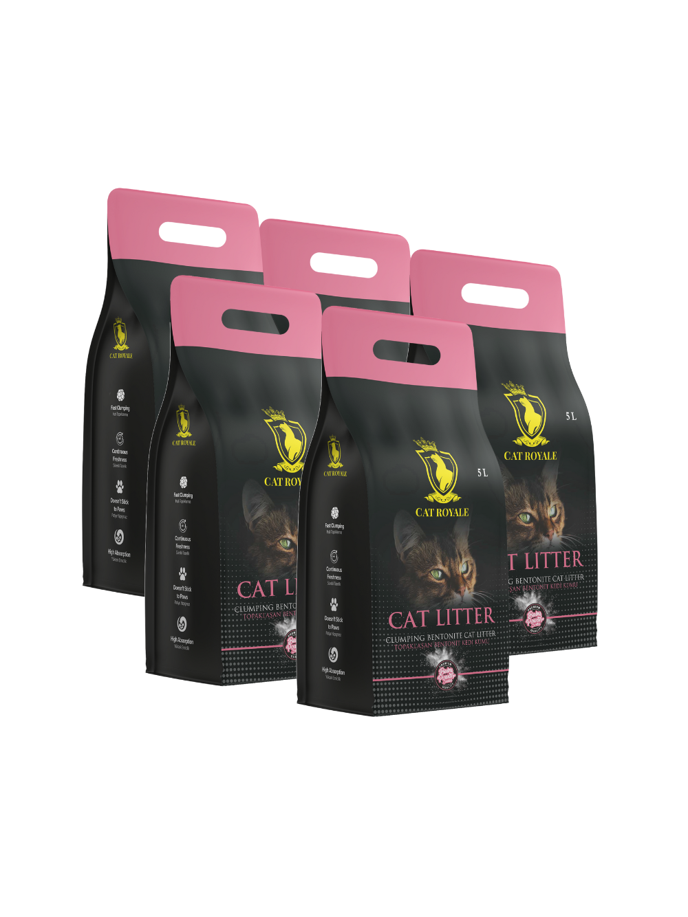 Cat Royale Baby Powder żwirek bentonitowy 25l (5x5l)