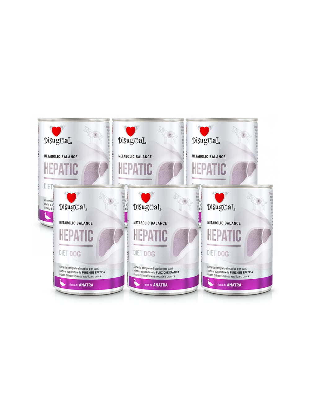 Disugual Karma mokra dla psa Weterynaryjna HEPATIC Kaczka (dorosły) 6x400g