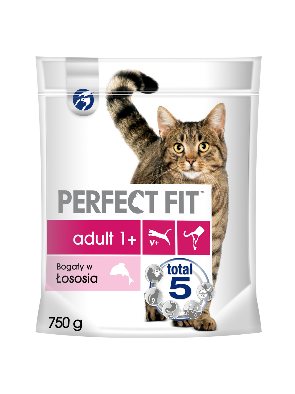 PERFECT FIT (Adult 1+) 6x750g Bogaty w łososia - sucha karma dla kota dorosłego