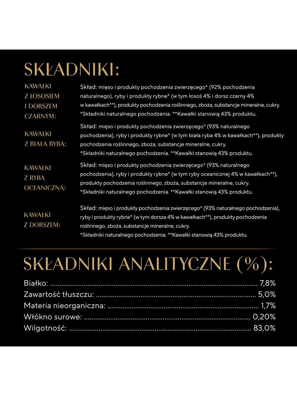 SHEBA Selection Select Slices Rybne Smaki saszetki 4x85 g – mokra karma pełnoporcjowa dla dorosłych kotów, w sosie (kawałki z: łososiem i dorszem czarnym, białą rybą, rybą oceaniczną, dorszem)