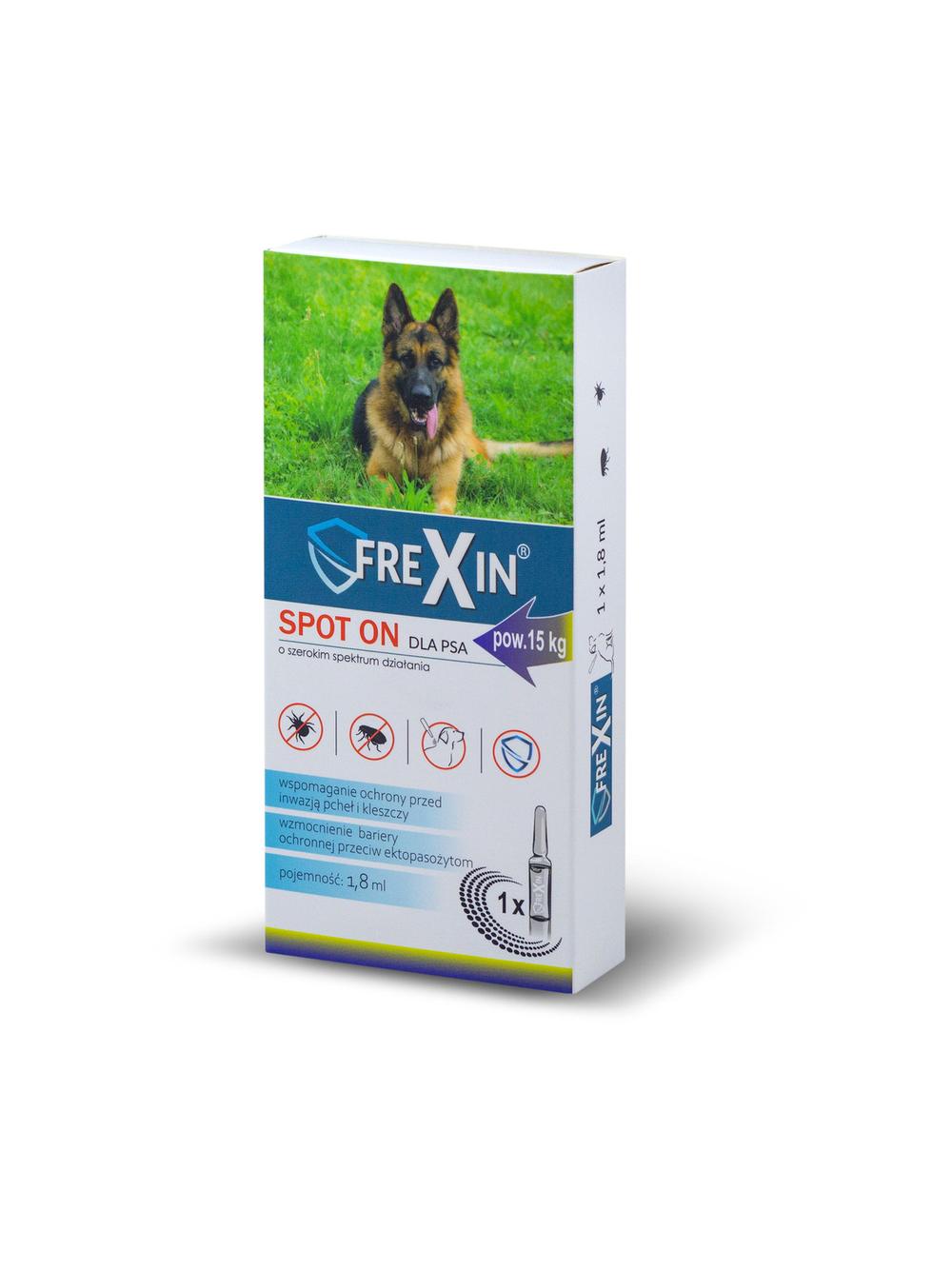 FREXIN Krople przeciw ektopasożytom dla psa powyżej 15 kg 1,8 ml