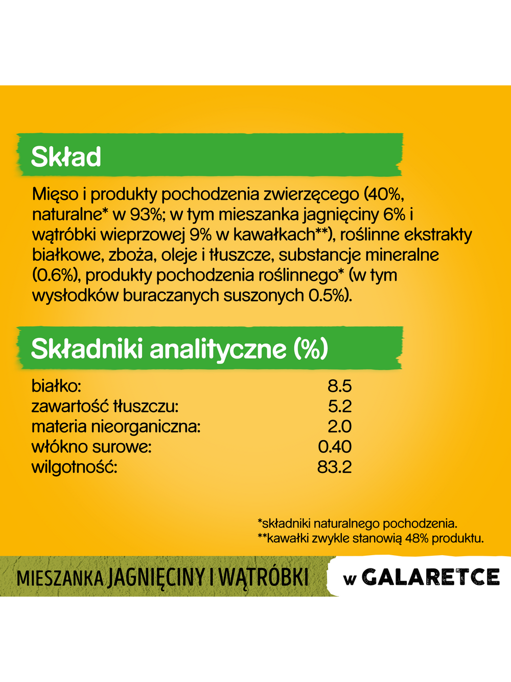 PEDIGREE Adult saszetka 24x100 g - mokra karma pełnoporcjowa, kawałki bogate w mieszankę jagnięciny i wątróbki w galaretce dla dorosłych psów