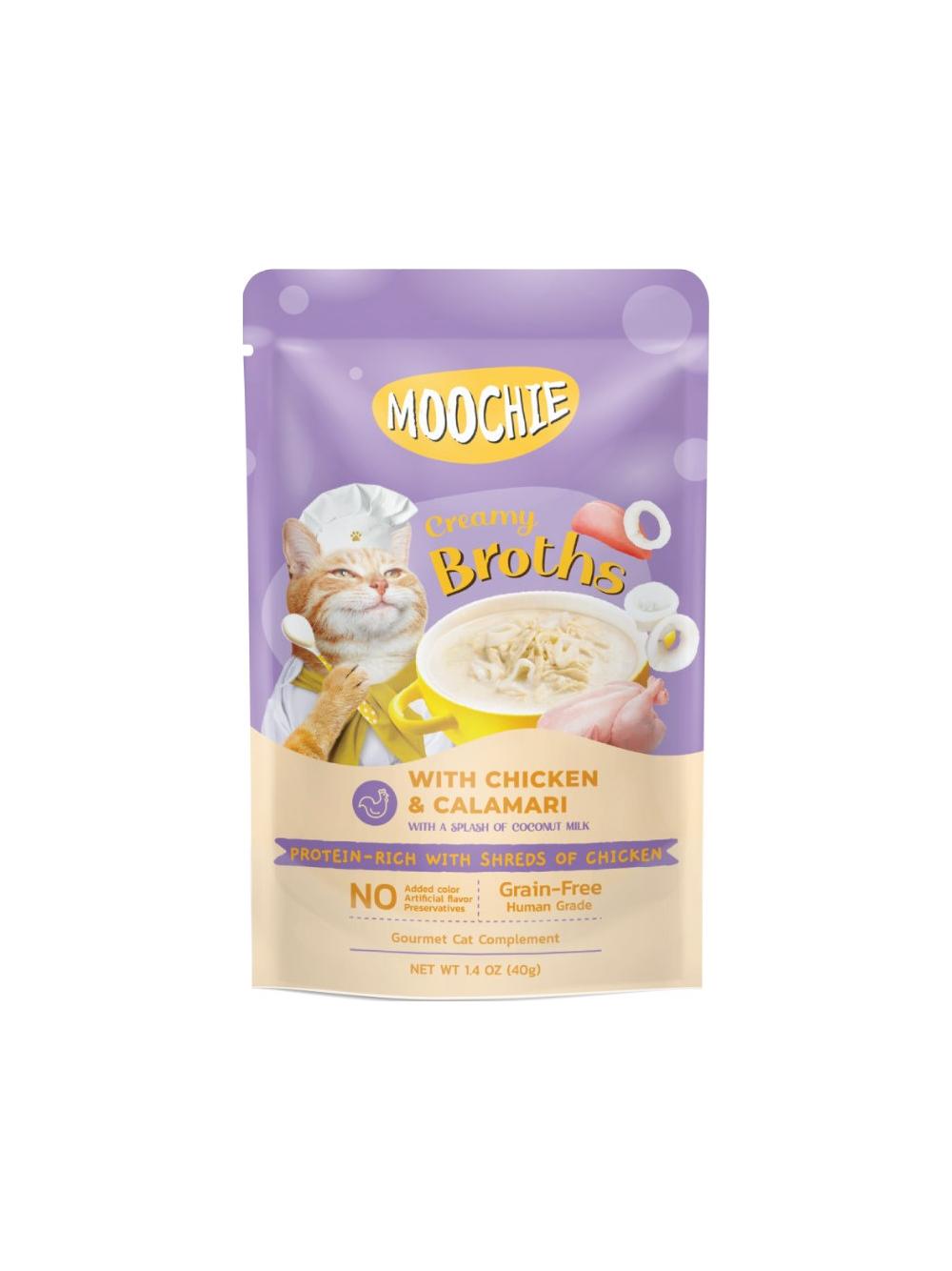 MOOCHIE Creamy Broths With Chicken & Calamari Grain-Free 40g