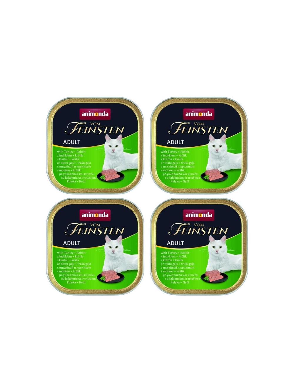 ANIMONDA Vom Feinsten Adult Cat smak: z indykiem i królikiem 12x100g