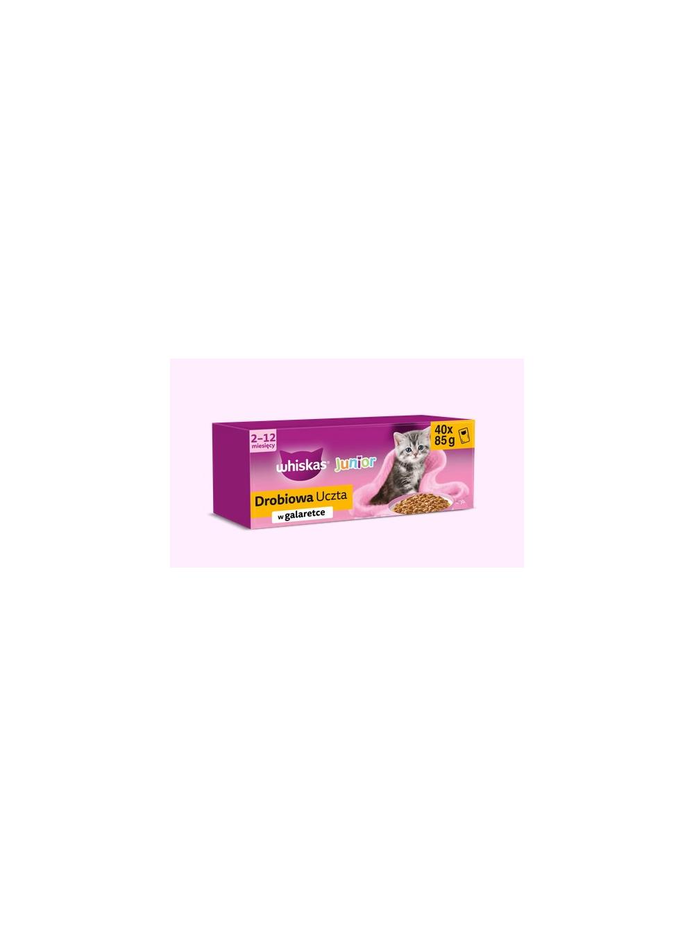 WHISKAS Junior Drobiowa uczta w galaretce - mokra karma dla kota - 160x85g