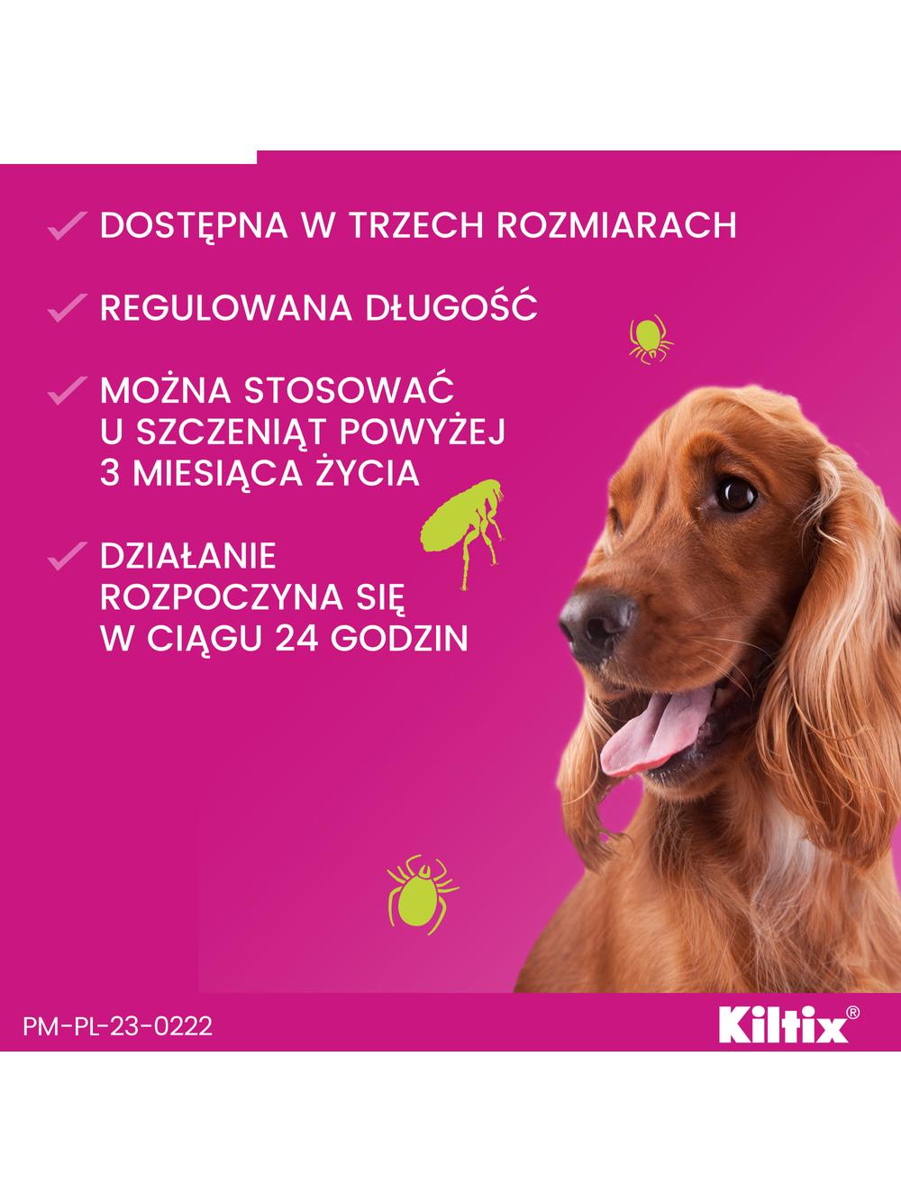 Kiltix Obroża dla psów średnich dł, 53cm+ TRIXIE Szczypce do usuwania kleszczy 9cm