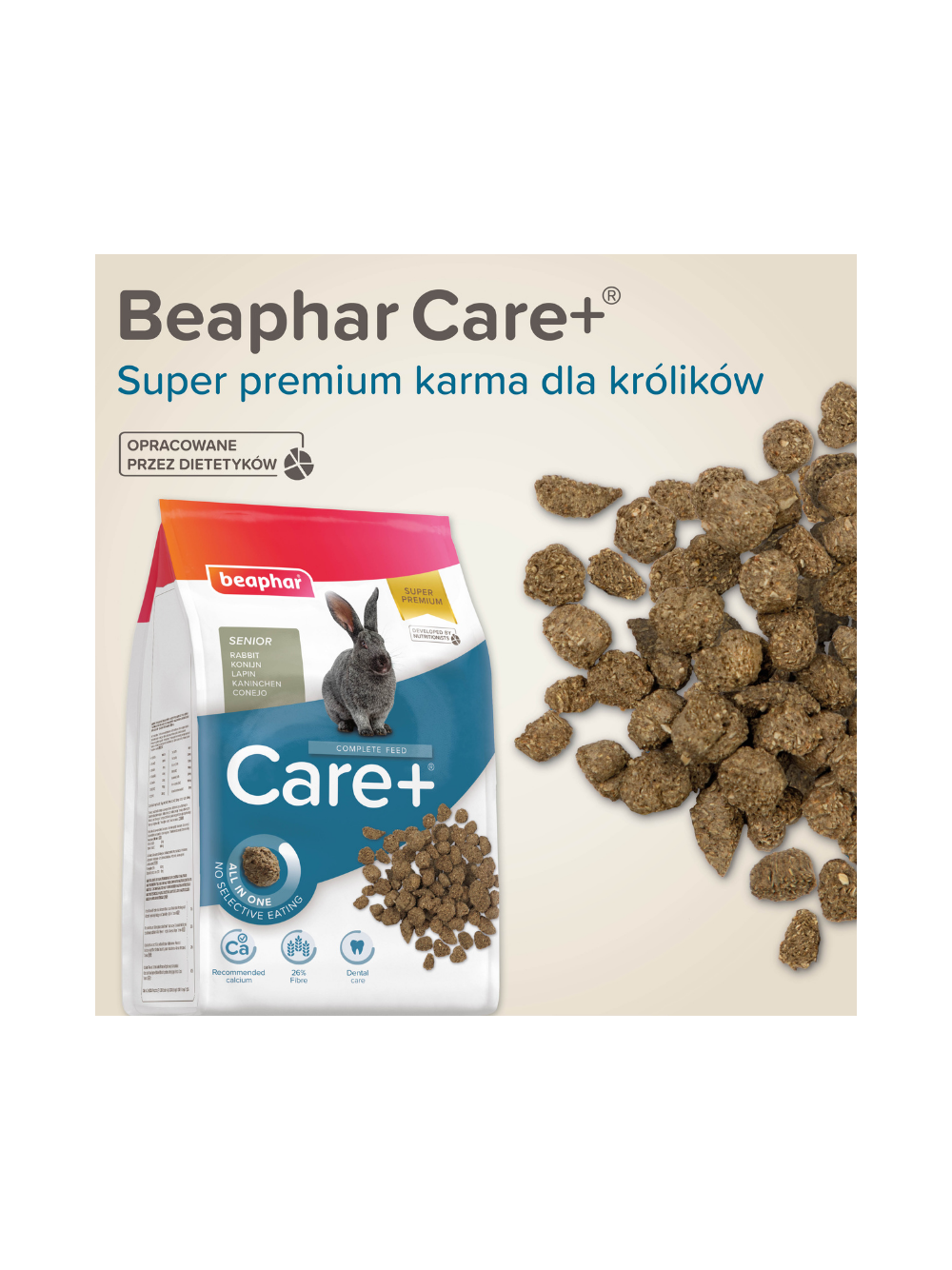 BEAPHAR-Care+ Rabbit 1,5kg - karma Super Premium dla królików seniorów powyżej 6lat