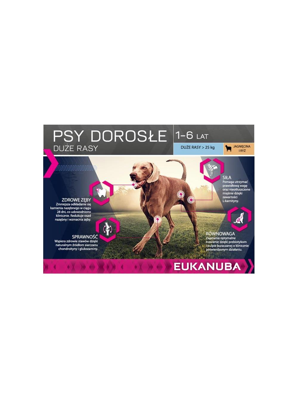 Eukanuba adult large breed lamb&rice 12kg + niespodzianka dla psa GRATIS!
