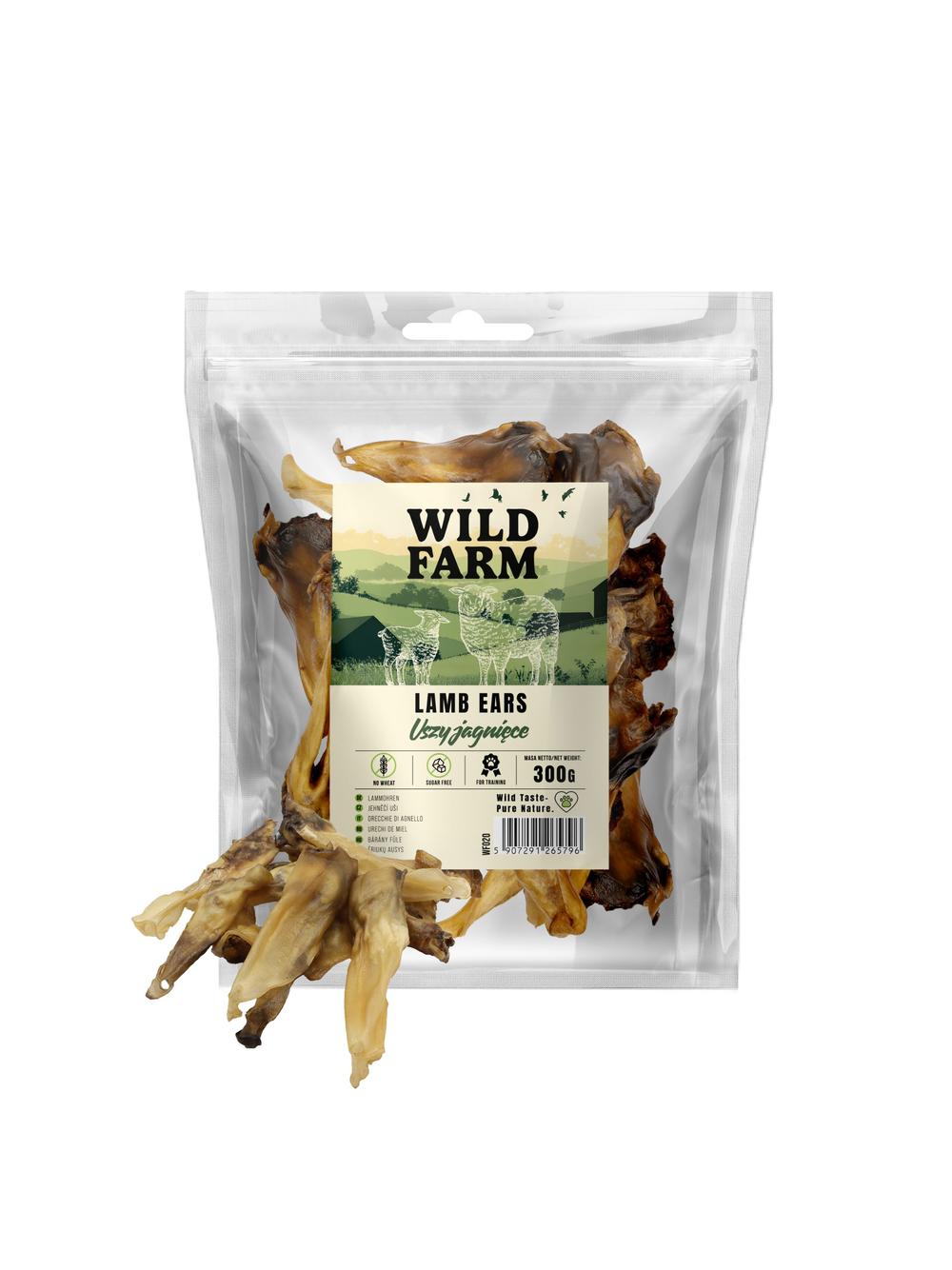 WILD FARM uszy jagnięce 300g przysmak dla psa