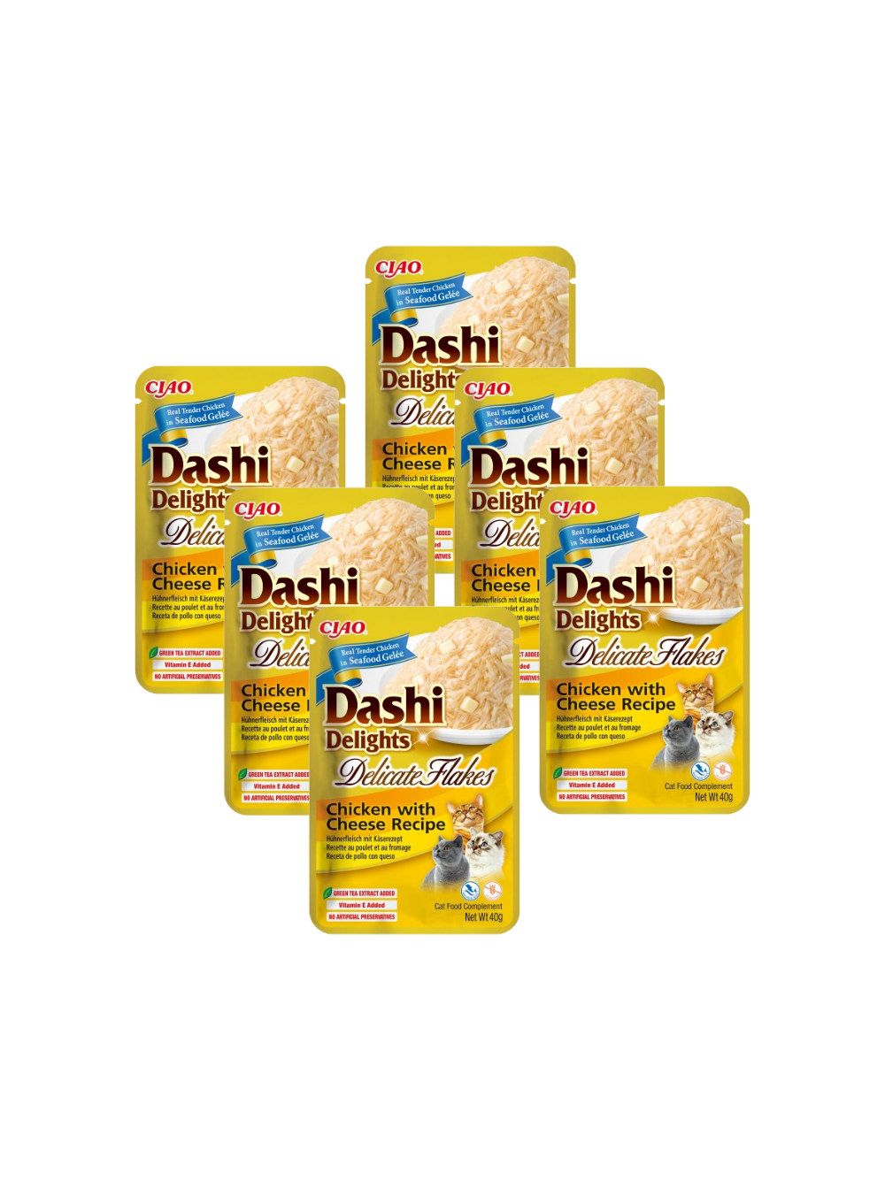INABA Dashi Delights Delicate Flakes Chicken with Cheese Recipe 6x40g