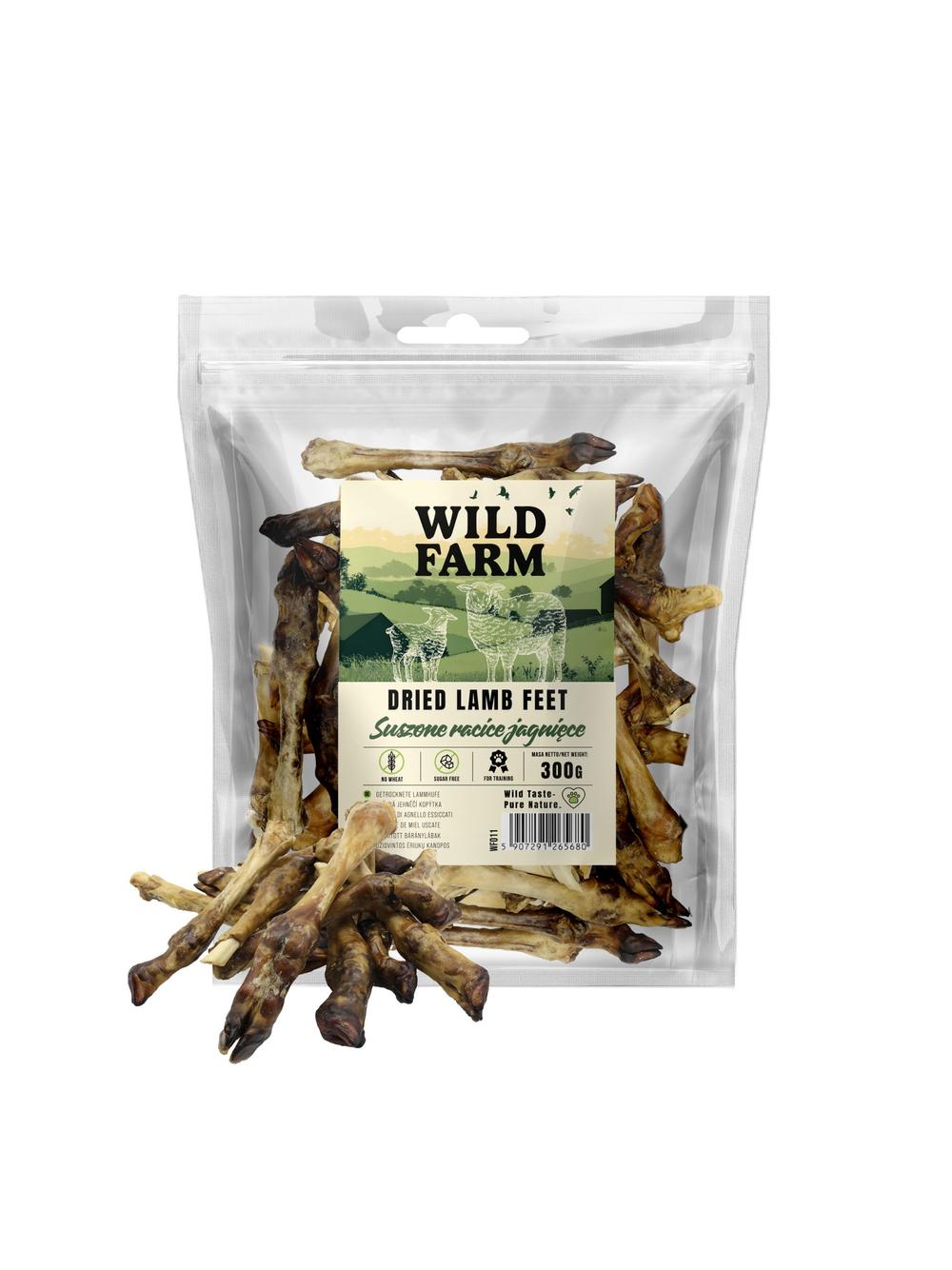WILD FARM Suszone racice jagnięce 300g przysmak dla psa
