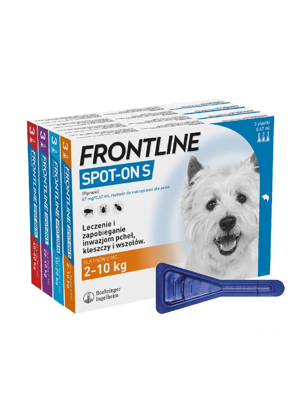 Frontline Spot On Pies S 2-10 kg dla psów s  3x0,67 ml