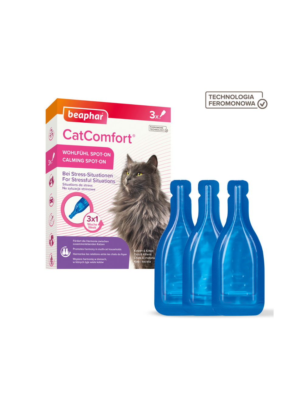 BEAPHAR -CATCOMFORT CALMING SPOT-ON- krople 3x0,55ml