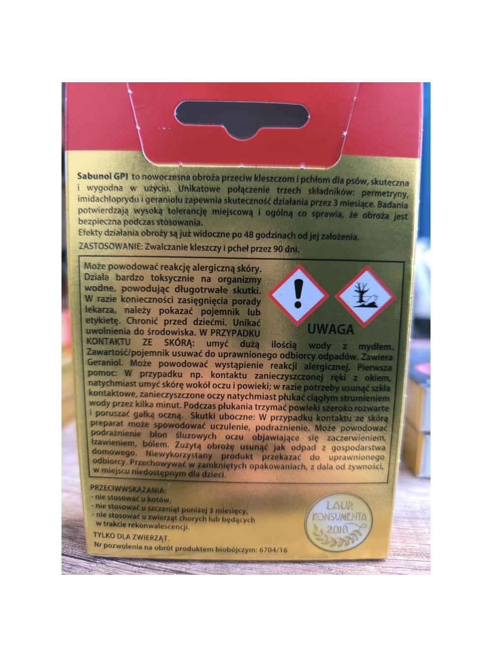 Sabunol czerwona obroża przeciw pchłom i kleszczom dla psa 50 cm+Cestal Dog Plus tabletki na odrobaczanie psów 2 sztuki