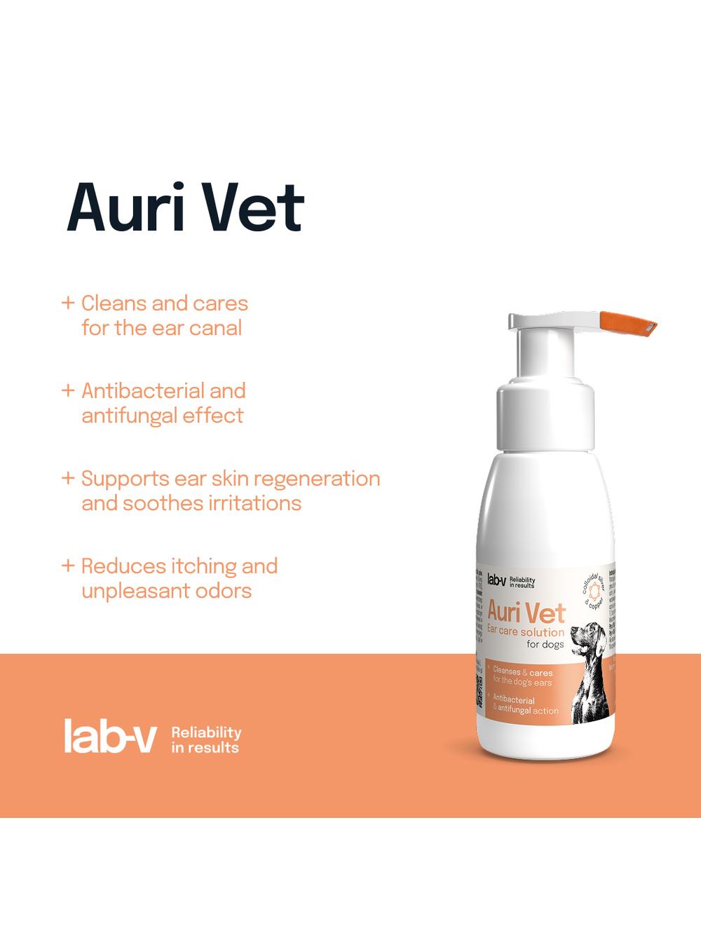 Lab-v Auri Vet - preparat do pielęgnacji uszu dla psów 75 ml