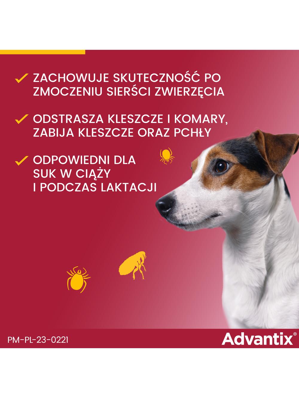 Advantix dla psów 4-10kg (pipeta 1ml)+ Cestal Dog Plus tabletki na odrobaczanie psów 2 sztuki